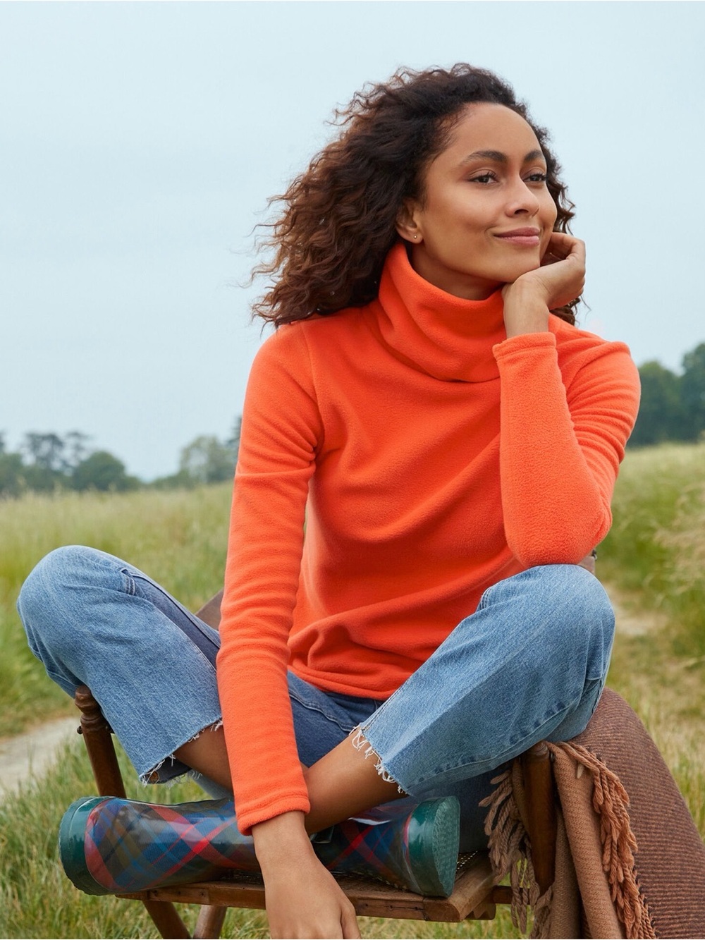 Talbots Bright Orange Turtleneck Sweater